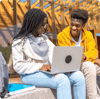 Student with a laptop