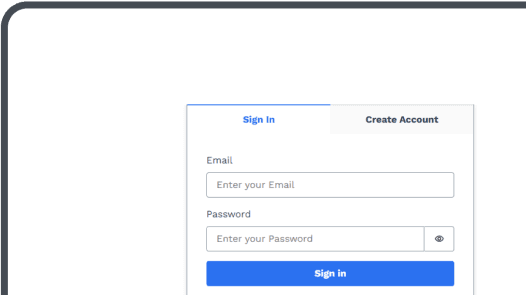 Platform sign up interface