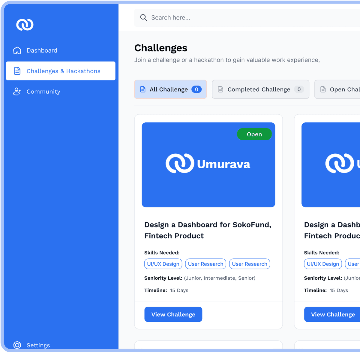 Umurava platform interface